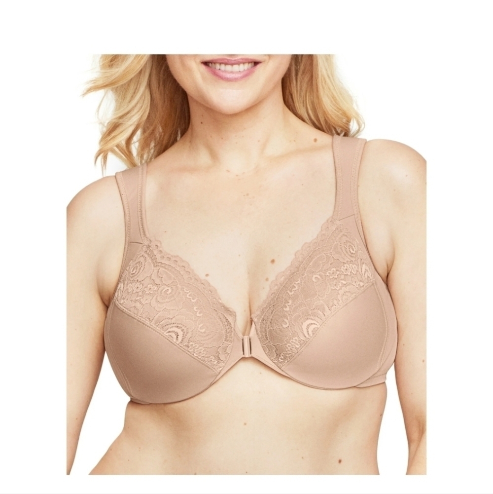 Glamorise sz 50 DD underwire front closure bras new wonderwire WL341